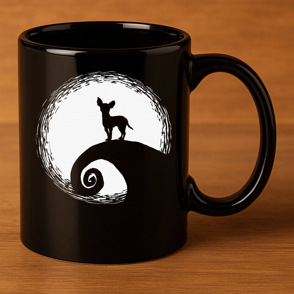 Chihuahua Moon Halloween Costume for Dog Lovers 11oz C Handle Ceramic Mug