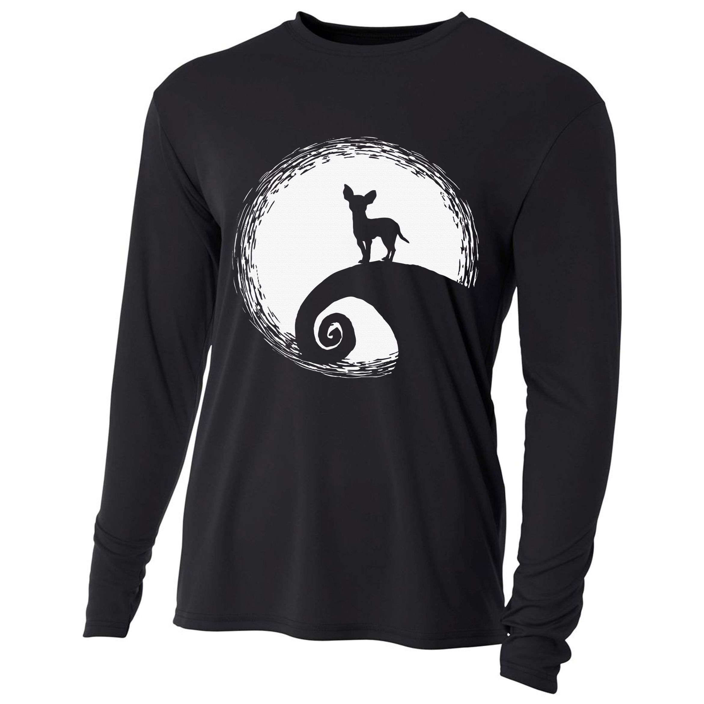 Chihuahua Moon Halloween Costume for Dog Lovers Cooling Performance Long Sleeve Crew
