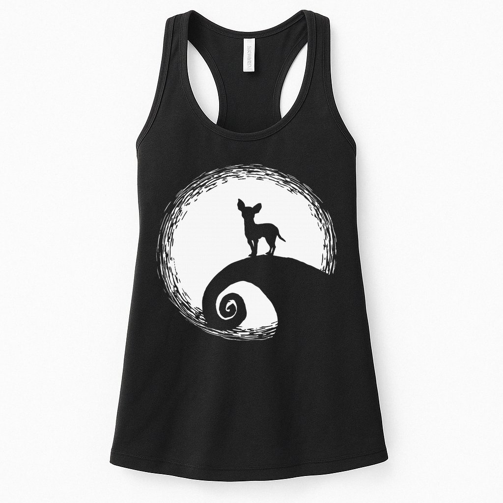 Chihuahua Moon Halloween Costume for Dog Lovers Womens Tank Top