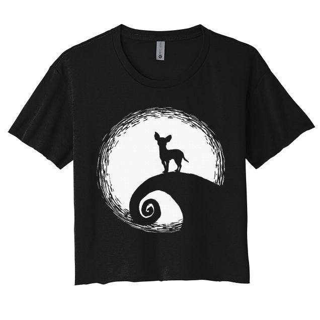 Chihuahua Moon Halloween Costume for Dog Lovers Crop Top