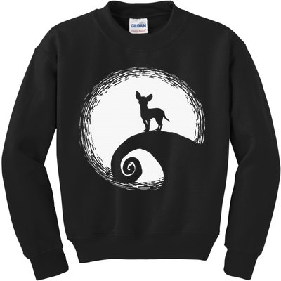 Chihuahua Moon Halloween Costume for Dog Lovers Kids Sweatshirt