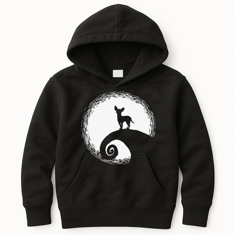 Chihuahua Moon Halloween Costume for Dog Lovers Kids Hoodie