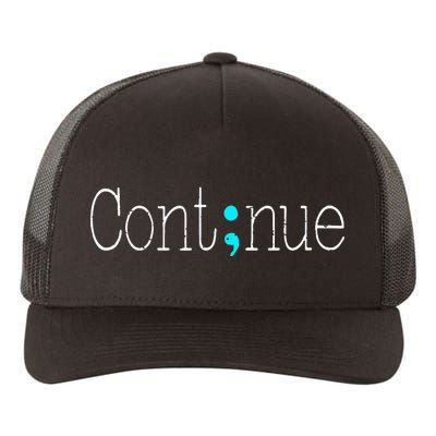 Continue Mental Health Awareness Semicolon Yupoong Adult 5-Panel Trucker Hat