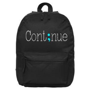 Continue Mental Health Awareness Semicolon 16 in Basic Backpack