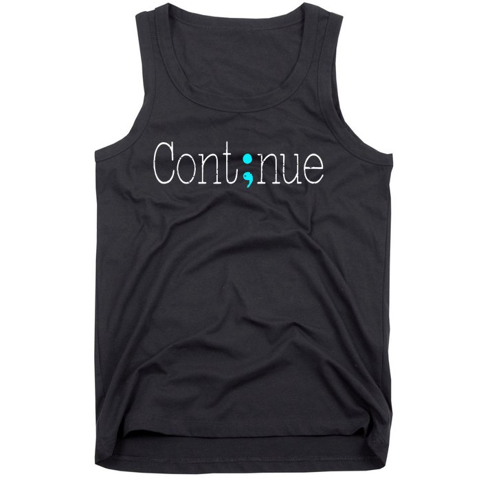 Continue Mental Health Awareness Semicolon Tank Top