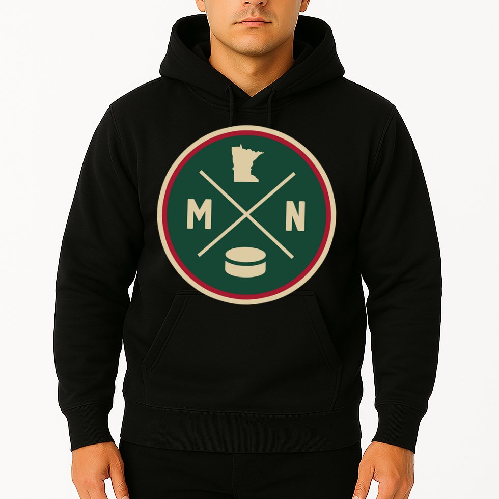 Classic Minnesota Hockey MN Outline Hoodie