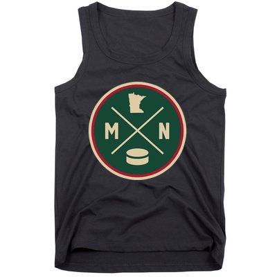 Classic Minnesota Hockey MN Outline Tank Top