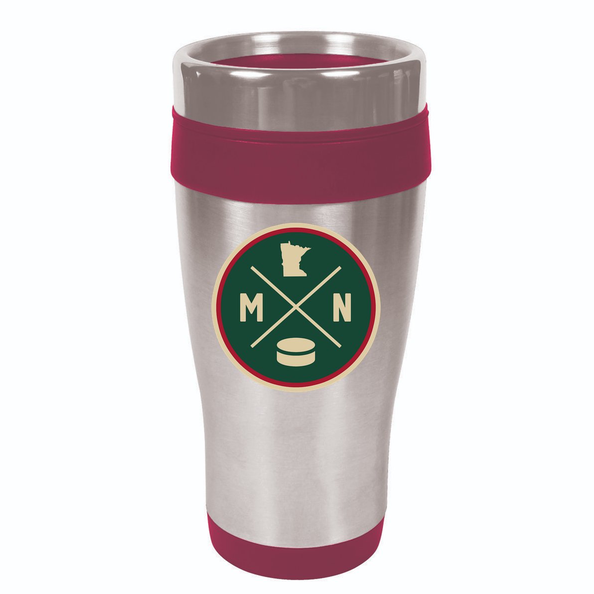 Classic Minnesota Hockey MN Outline 16oz Travel Tumbler