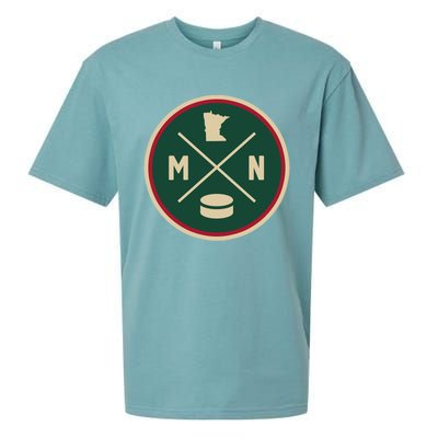 Classic Minnesota Hockey MN Outline Sueded Cloud Jersey T-Shirt