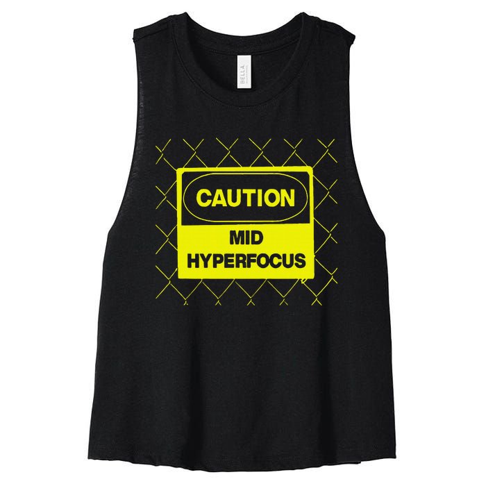 Caution Mid Hyperfocus Women's Racerback Cropped Tank