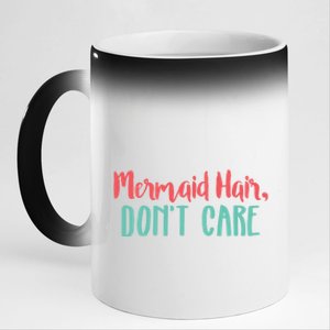 Cute Mermaid Hair Dont Care Mermaid Academy Gift 11oz Black Color Changing Mug