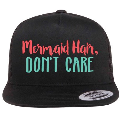 Cute Mermaid Hair Dont Care Mermaid Academy Gift Flatbill Hat