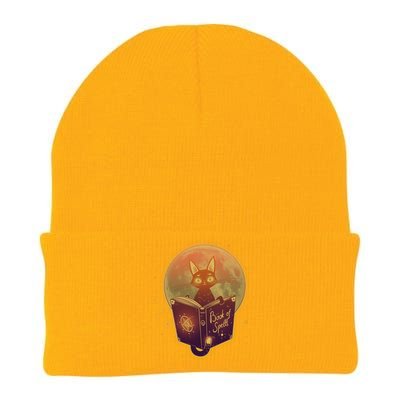 Cute Mystical Halloween Book Of Spells Cat Knit Cap Winter Beanie