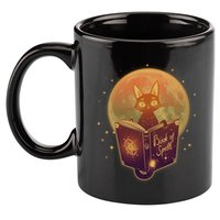Cute Mystical Halloween Book Of Spells Cat 11oz C Handle Ceramic Mug