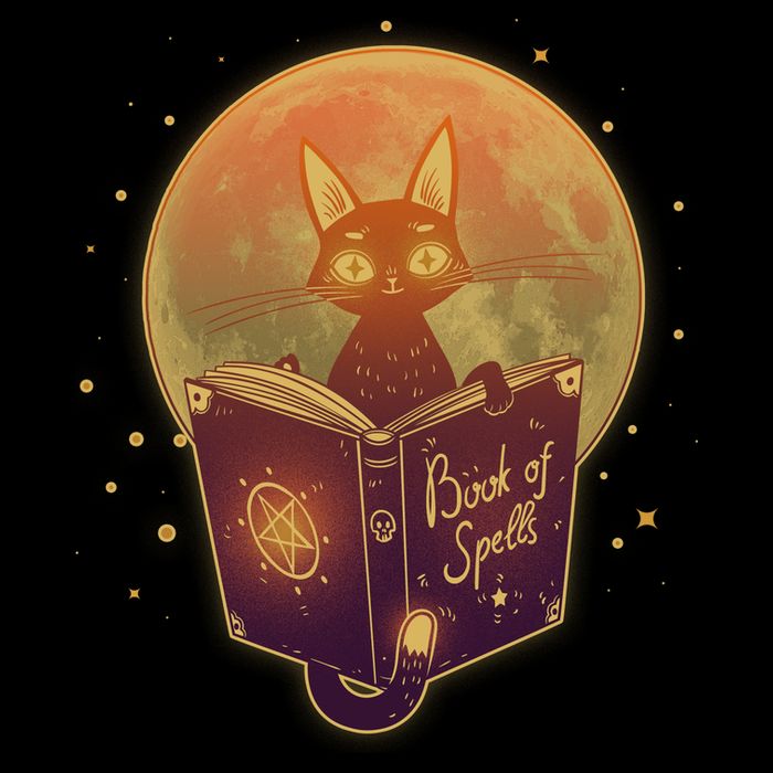 Cute Mystical Halloween Book Of Spells Cat 16 in Basic Backpack