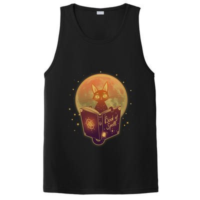 Cute Mystical Halloween Book Of Spells Cat PosiCharge Competitor Tank