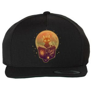 Cute Mystical Halloween Book Of Spells Cat Wool Snapback Cap