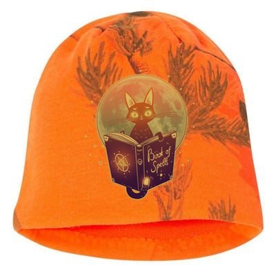 Cute Mystical Halloween Book Of Spells Cat Kati - Camo Knit Beanie