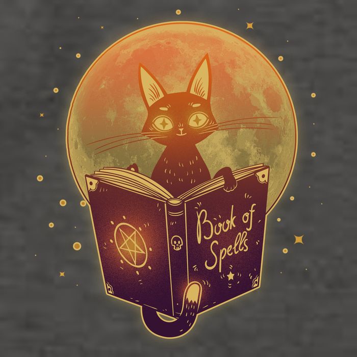 Cute Mystical Halloween Book Of Spells Cat Vector Backpack