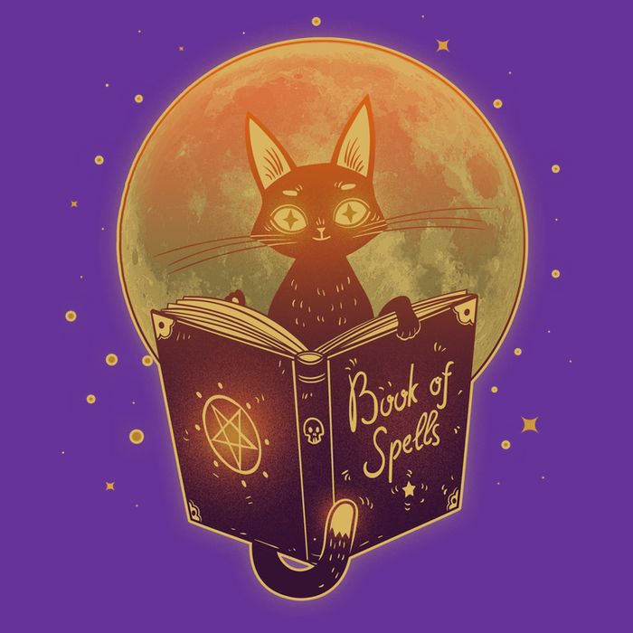 Cute Mystical Halloween Book Of Spells Cat Cooling Performance Crew T-Shirt