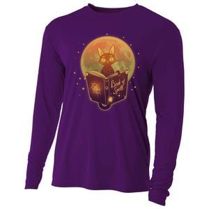 Cute Mystical Halloween Book Of Spells Cat Cooling Performance Long Sleeve Crew