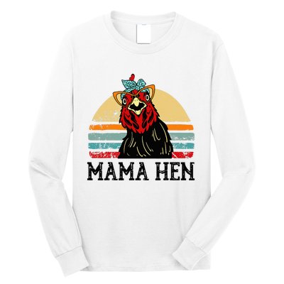 Chickenshirt Mama Hen Mother Day Gift Funny Farm Mom Long Sleeve Shirt