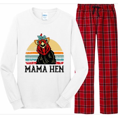 Chickenshirt Mama Hen Mother Day Gift Funny Farm Mom Long Sleeve Pajama Set