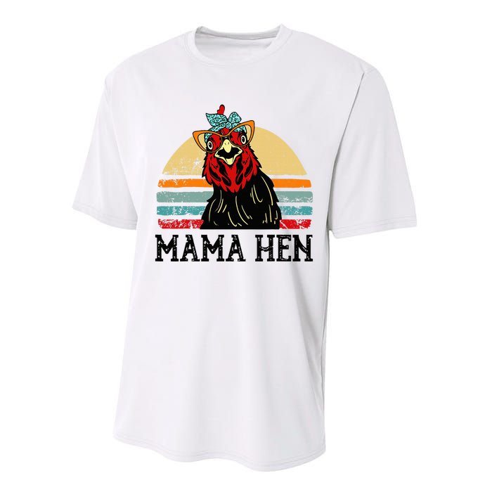 Chickenshirt Mama Hen Mother Day Gift Funny Farm Mom Performance Sprint T-Shirt