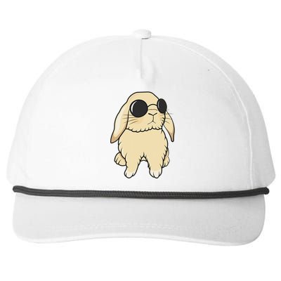 Cute Mini Holland Lop Bunny Rabbit Lover Sunglasses Easter Snapback Five-Panel Rope Hat