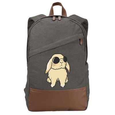 Cute Mini Holland Lop Bunny Rabbit Lover Sunglasses Easter Cotton Canvas Backpack