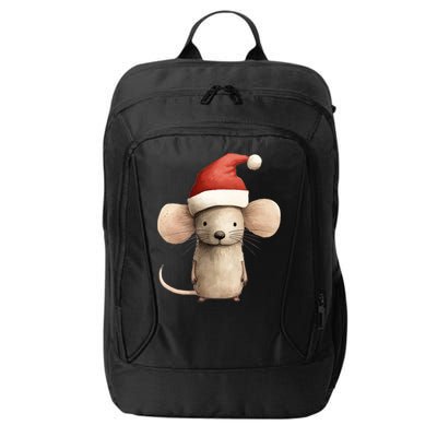 Christmas Mouse In Santa Hat Gift City Backpack