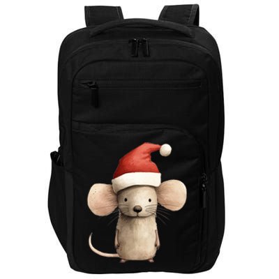 Christmas Mouse In Santa Hat Gift Impact Tech Backpack