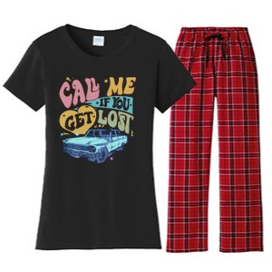 Call Me If You Get Lost Text Me When You Get Home Women's Flannel Pajama Set