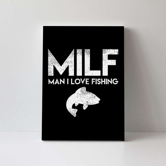 Cute Man I Love Fishing Adult Humor Funny Fish Angler Gift Canvas