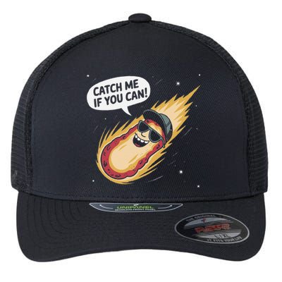 Catch Me If You Can Funny Astronomy Meteor Flexfit Unipanel Trucker Cap