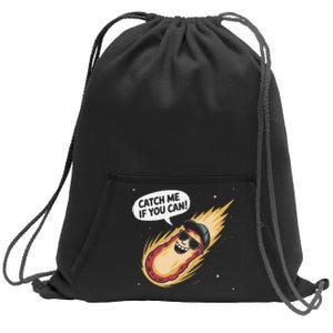 Catch Me If You Can Funny Astronomy Meteor Sweatshirt Cinch Pack Bag