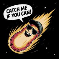Catch Me If You Can Funny Astronomy Meteor Flat Bill Trucker Hat