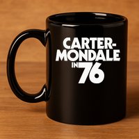 Carter Mondale In 76 Campaign Poster Jimmy Carter 1976 11oz C Handle Ceramic Mug