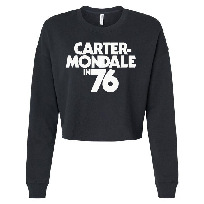 Carter Mondale In 76 Campaign Poster Jimmy Carter 1976 Cropped Pullover Crew