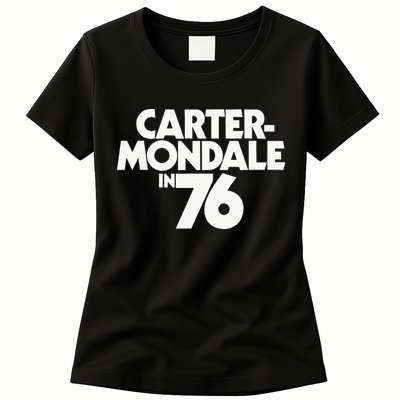 Carter Mondale In 76 Campaign Poster Jimmy Carter 1976 Womens T-Shirt