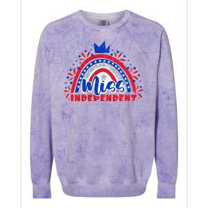 Cute Miss Independent 4th Of July Colorblast Crewneck Sweatshirt