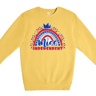 Cute Miss Independent 4th Of July Premium Crewneck Sweatshirt