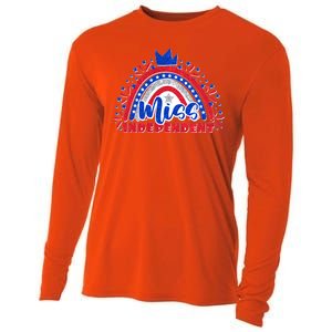 Cute Miss Independent 4th Of July Cooling Performance Long Sleeve Crew