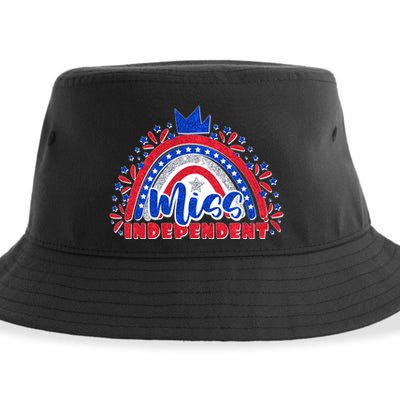 Cute Miss Independent 4th Of July Sustainable Bucket Hat