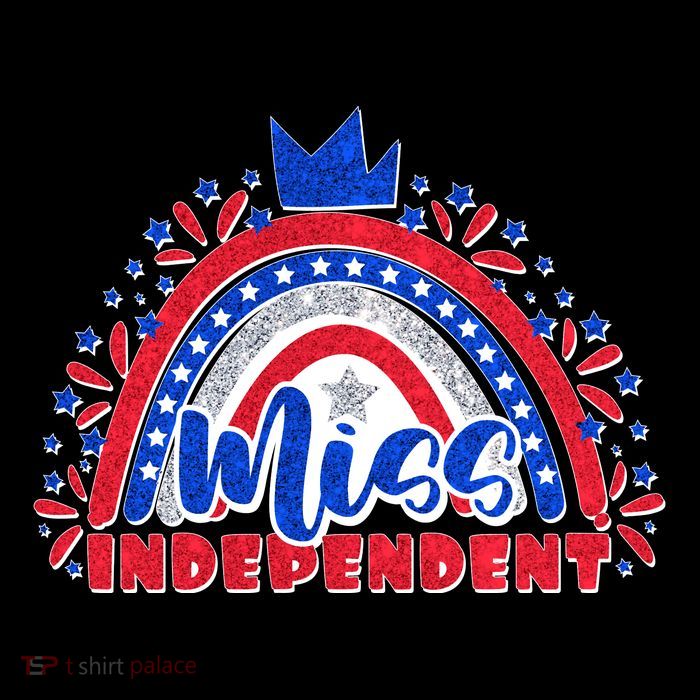 Cute Miss Independent 4th Of July Drawstring Bag