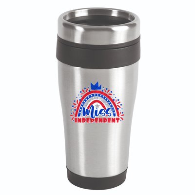 Cute Miss Independent 4th Of July 16oz Travel Tumbler