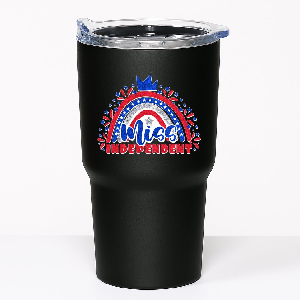Cute Miss Independent 4th Of July Tumbler