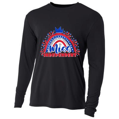 Cute Miss Independent 4th Of July Cooling Performance Long Sleeve Crew