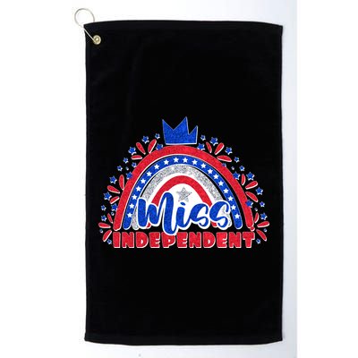 Cute Miss Independent 4th Of July Golf Towel