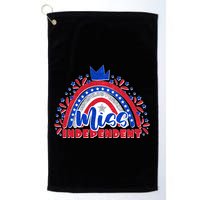 Cute Miss Independent 4th Of July Golf Towel